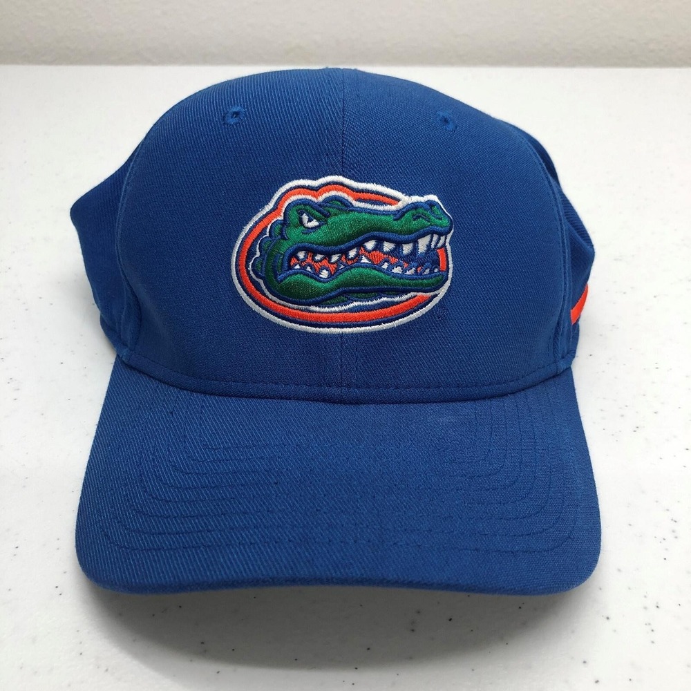 Florida Gators Hat Cap Fitted Mens Medium Blue NCAA Football Nike Dri Fit Casual